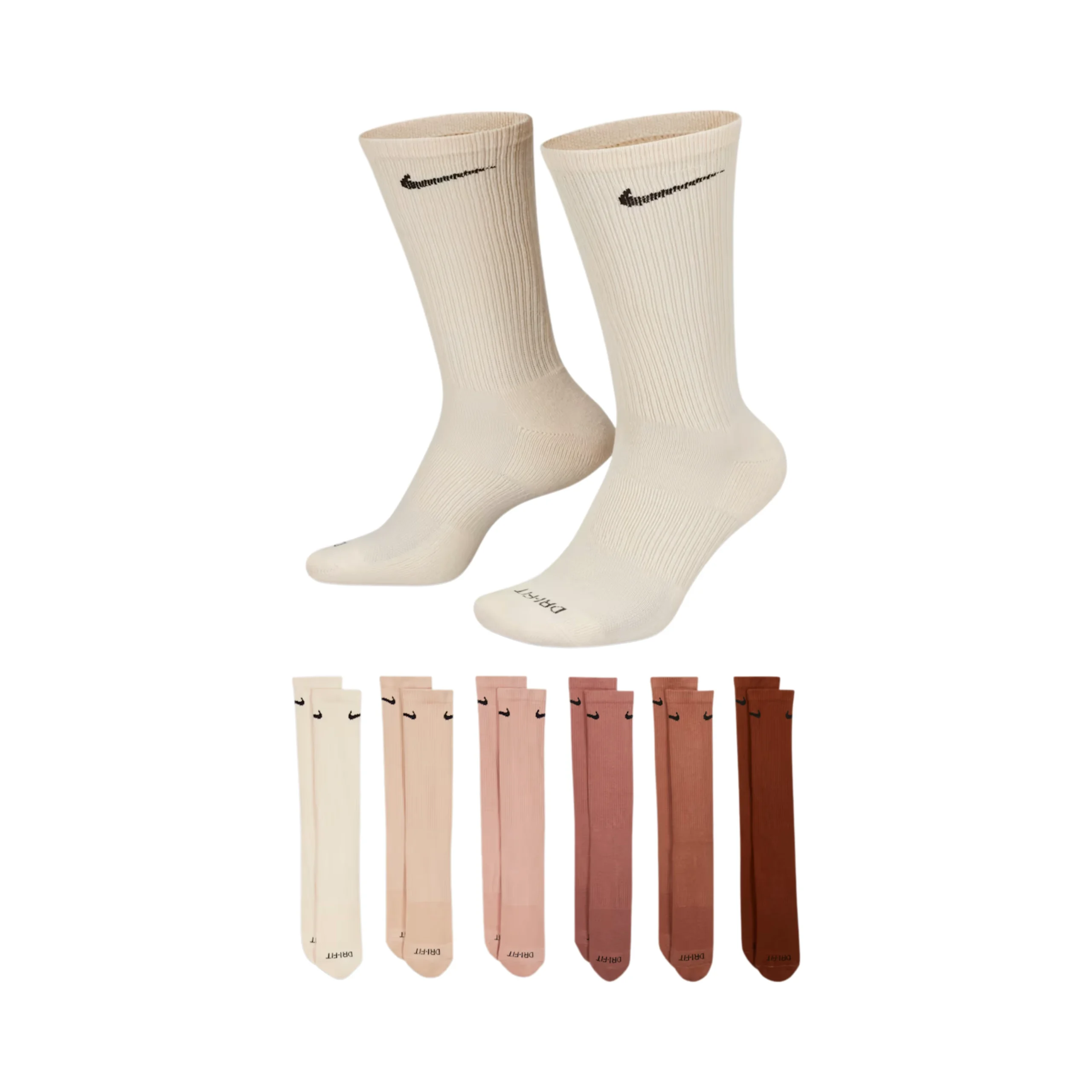 Nike-Everyday-Plus-Cushioned-Training-Crew-Socks-Neutral-Multi-Colour-Size-XL-6-Pairs Nike Everyday Plus Cushioned Training Crew Socks Neutral Multi-Colour (Size XL) 6 Pairs - Image 1